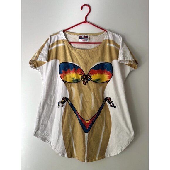 90s vintage bikini body graphic novelty funny beach vacation coverup tee shirt - Picture 9 of 10
